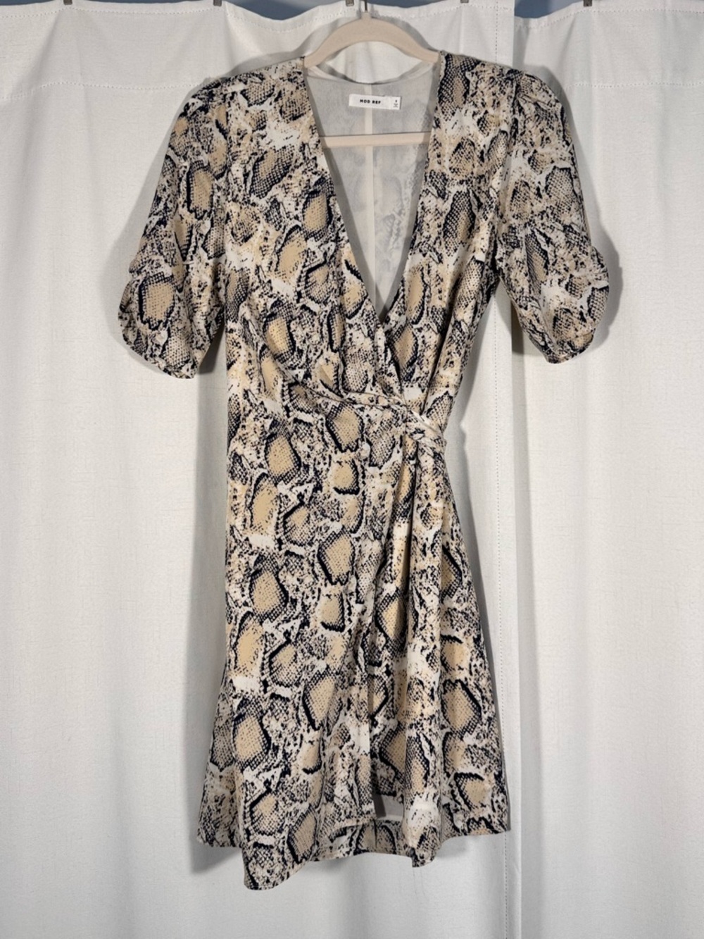 Mod Ref Snakeskin Print Wrap Mini Dress